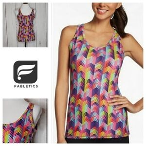 Fabletics Embra Rainbow Chevron‎ Open Back Tank Top